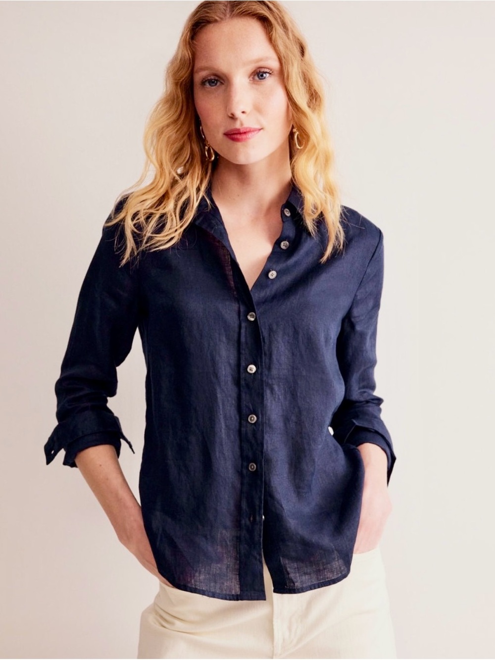 Boden Navy Button-Down Shirt